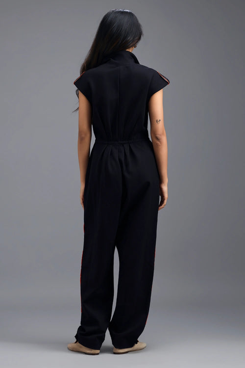Black Drawstring Jumpsuit