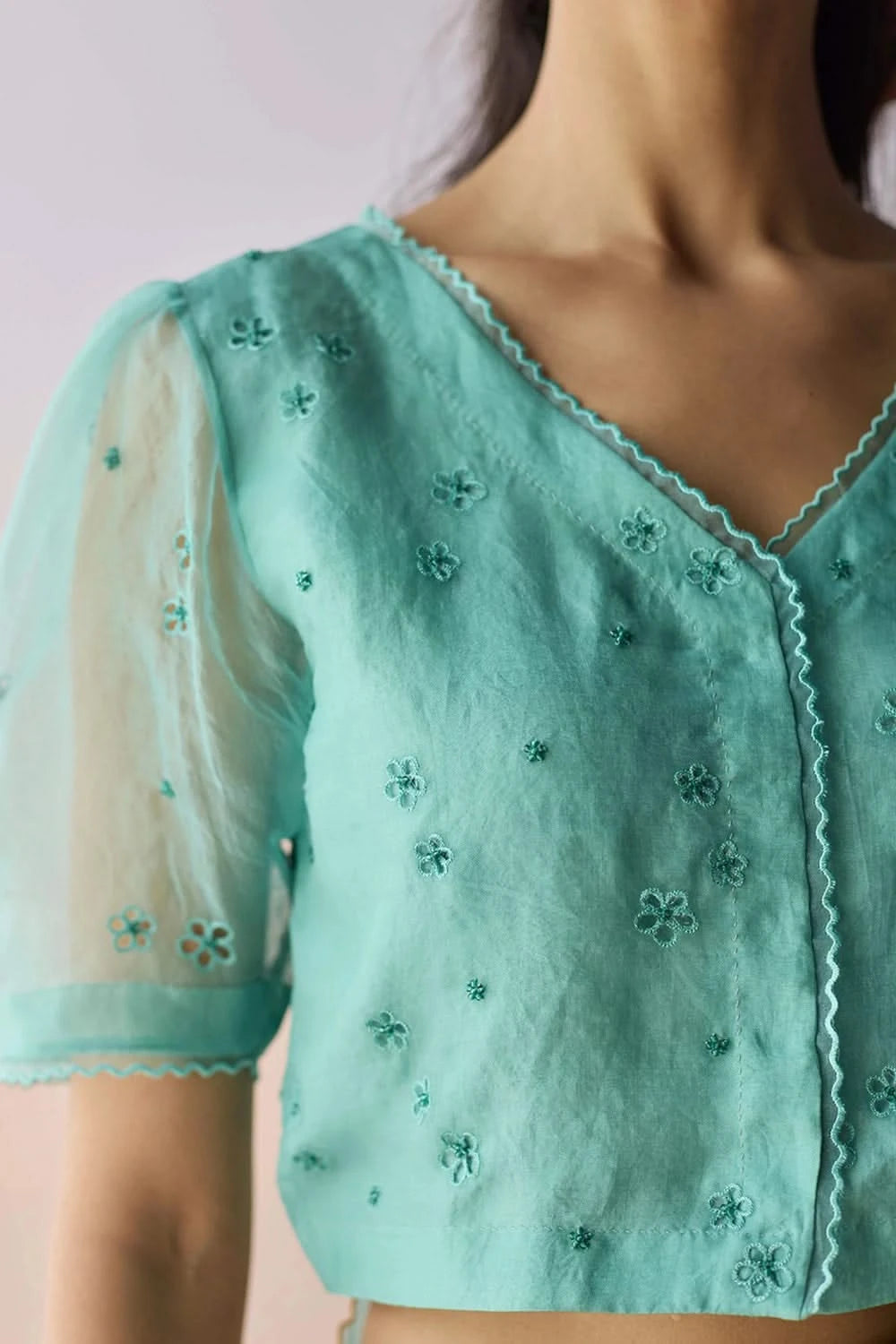 StarBloom Coral Blue Blouse