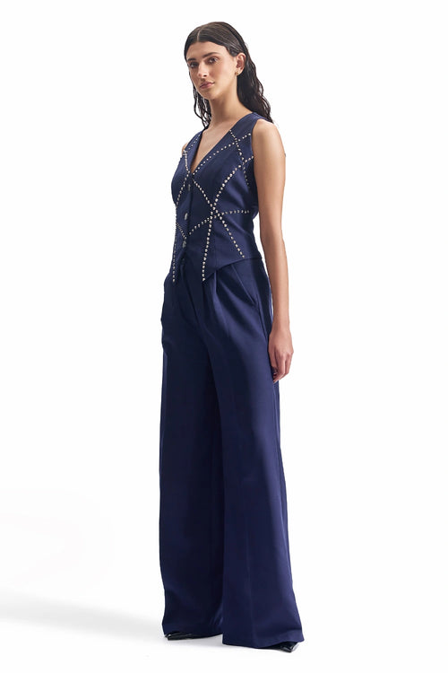 Stud-Grid Tailored Waistcoat Set