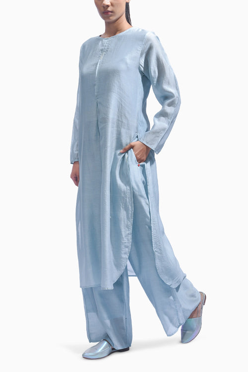 Powder Blue Silk Set