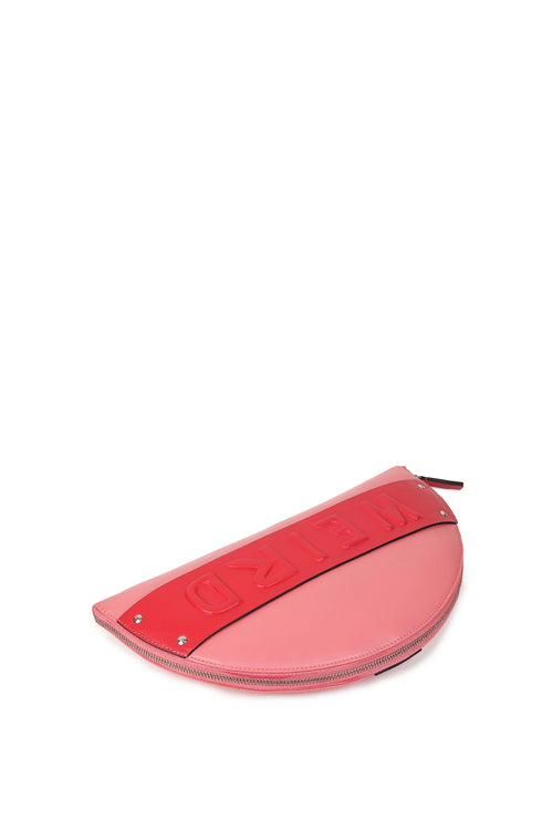 Lussa Pink Red Half Moon Clutch Bag