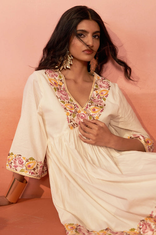 Gulbadan Ivory Dress