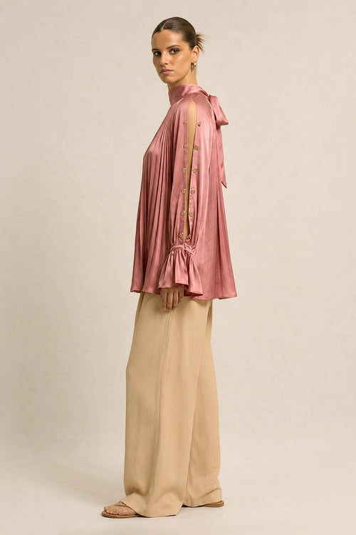 Brick Red Halter Neck Blouse