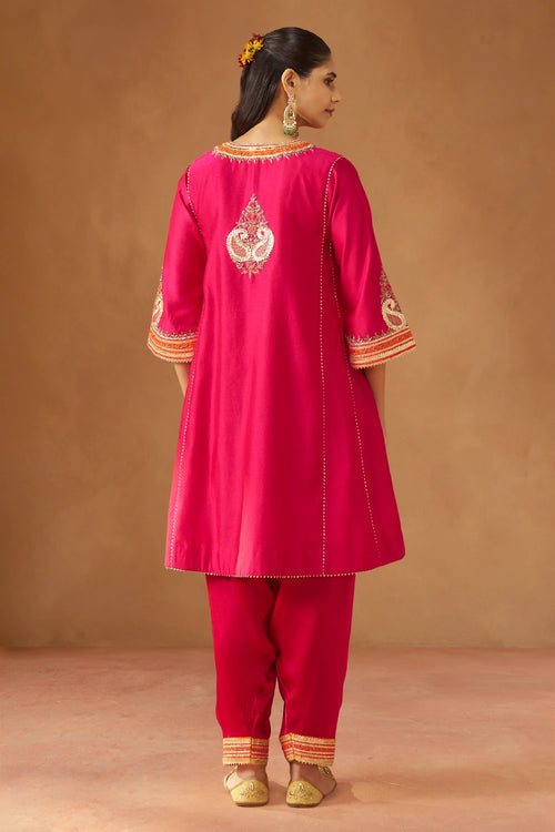 Daneen Hotpink Chauga with Salwar