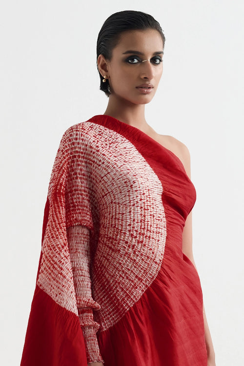 Liquid Red Handsfree Saree