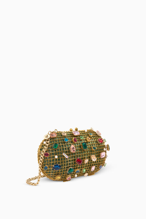 Ophelia Gem Stones & Pearls Clutch