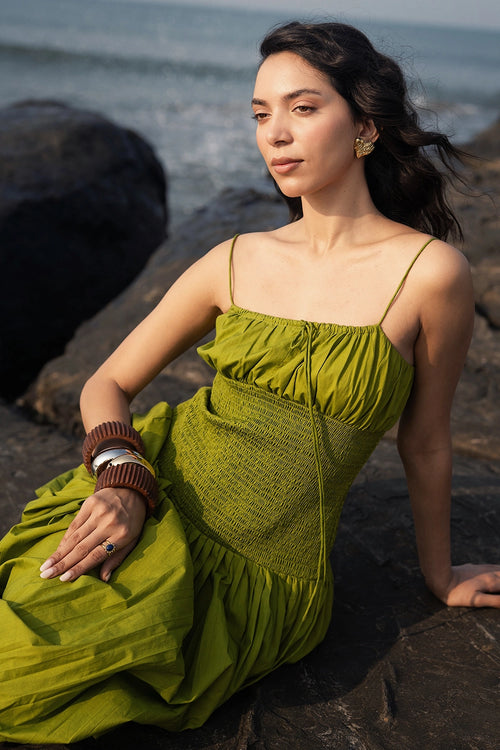 Neon Smoked Midi Dress