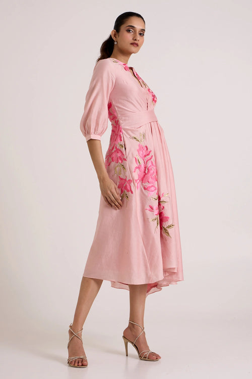 Mezlyn Pinched Waist  Midi Dress