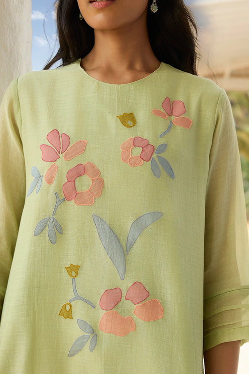 Lime Applique Co-ord Set