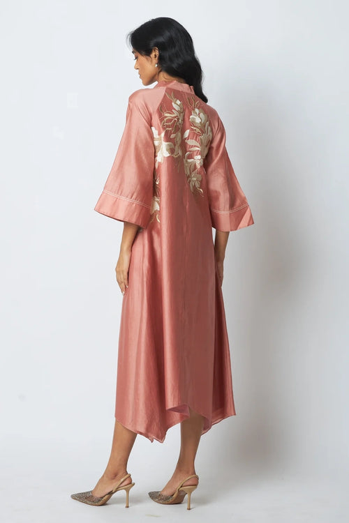 Calina Modern Achkan Hi-Low Midi Dress