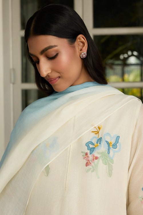 Ivory Floral Kurta Set