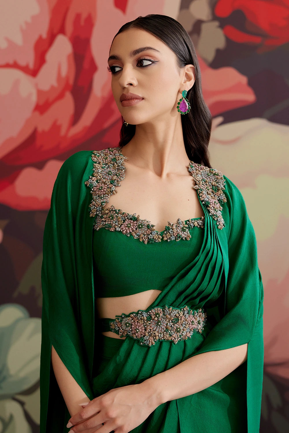 Panna Cape Saree Set