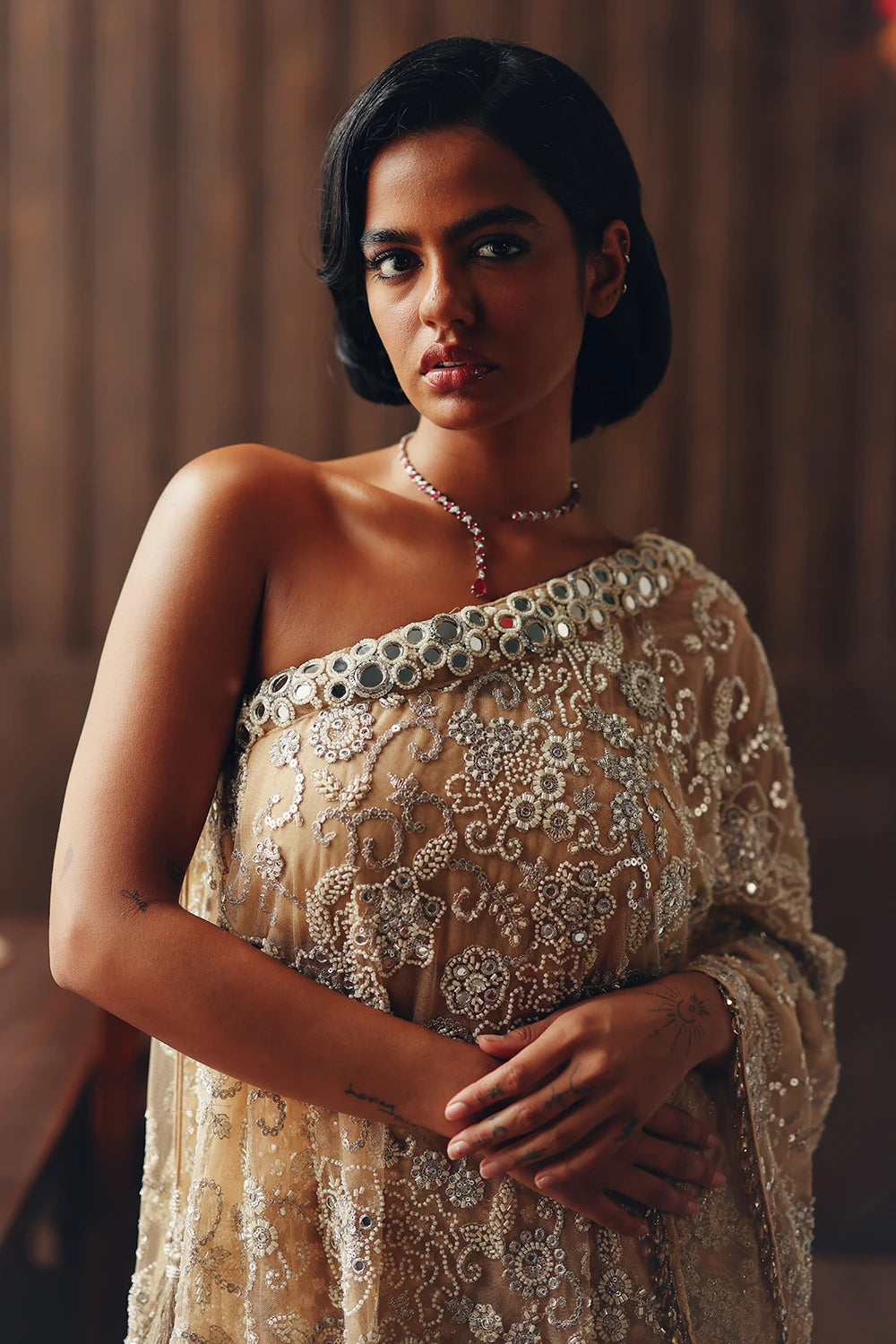 Fasana One Shoulder Cape
