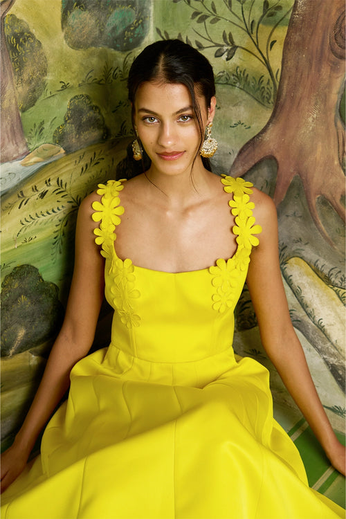 Yellow Flower Corset Dress