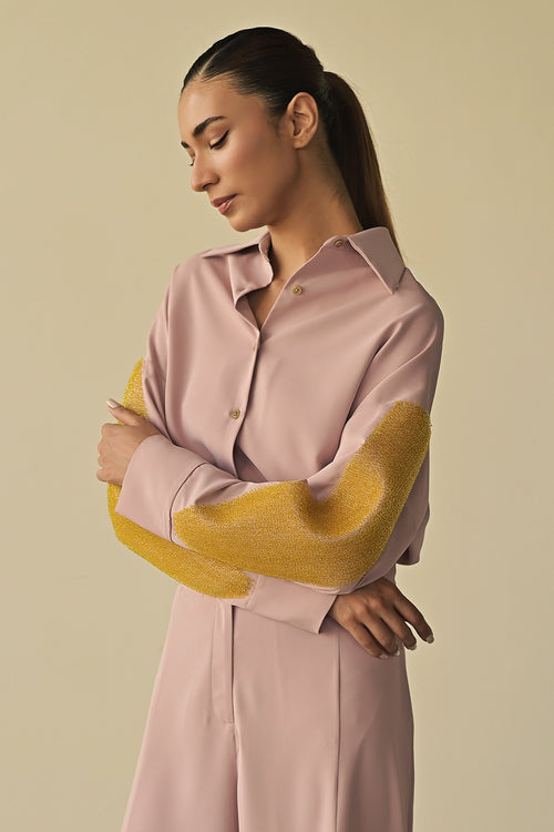 Pink Night Sky Shirt with Parallel Trousers