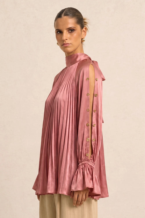 Brick Red Halter Neck Blouse