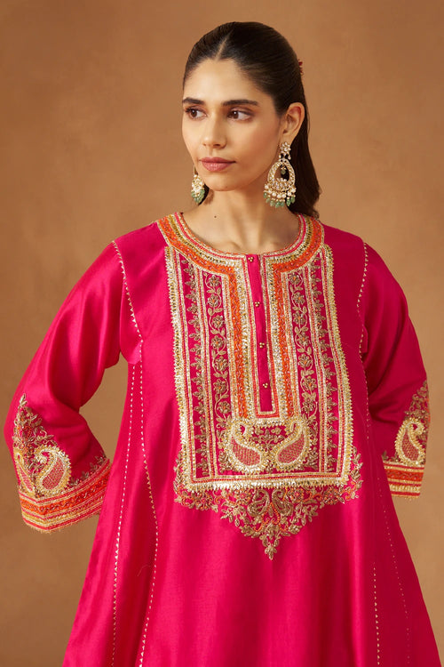 Daneen Hotpink Chauga with Salwar