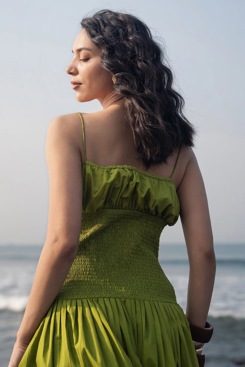 Neon Smoked Midi Dress