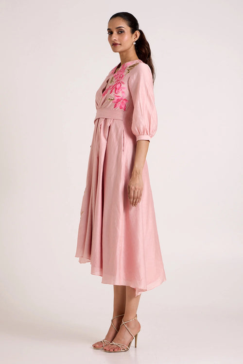 Mezlyn Pinched Waist  Midi Dress
