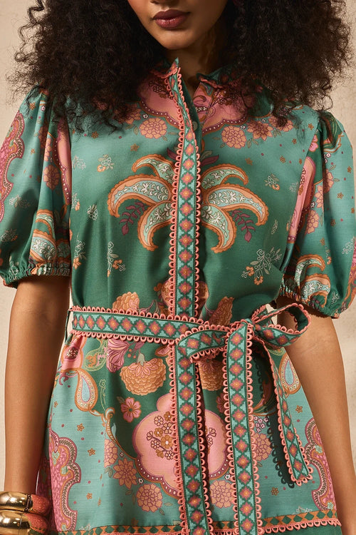 Olive Rosette Dress