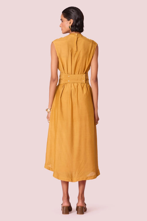 Barika Yellow Midi Dress