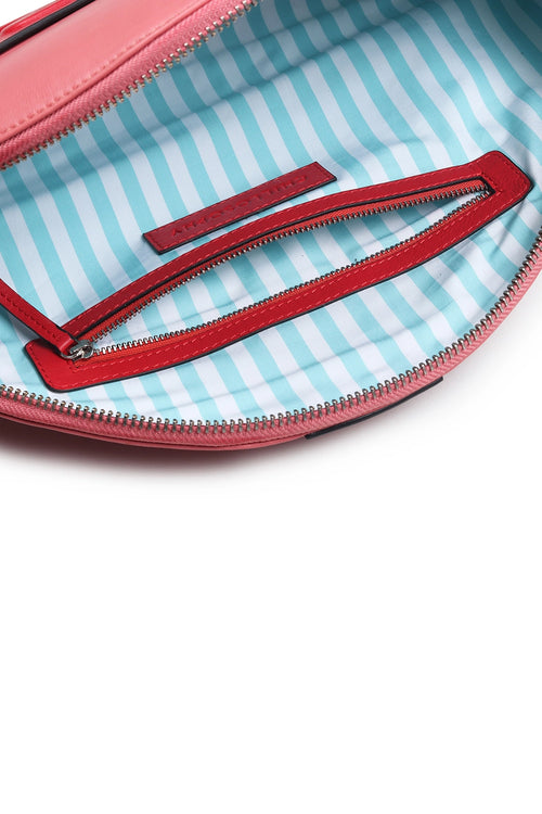 Lussa Pink Red Half Moon Clutch Bag