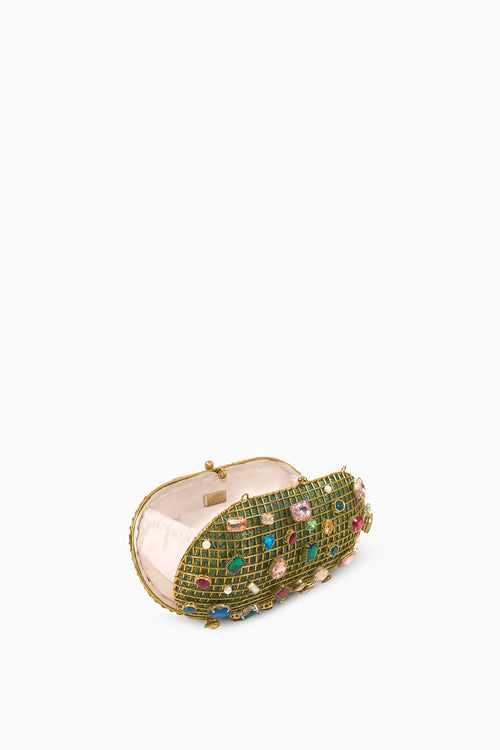 Ophelia Gem Stones & Pearls Clutch