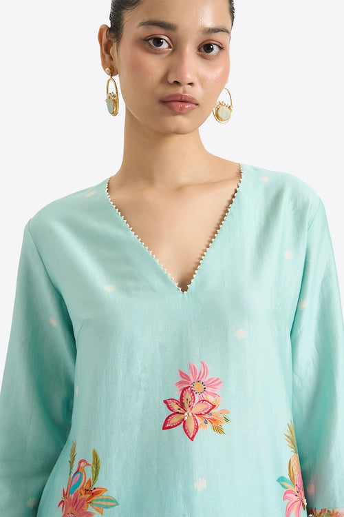 Aqua Paradise Short Kurta Set