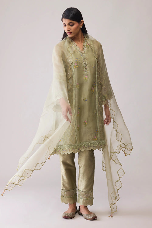 Farida Green Kurta Set