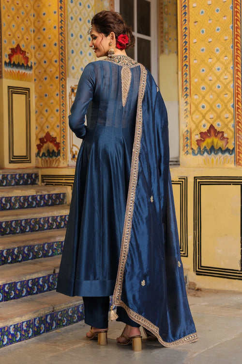 Ahista Blue Kalidaar Set