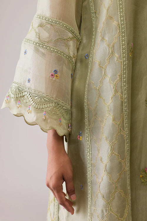 Farida Green Kurta Set