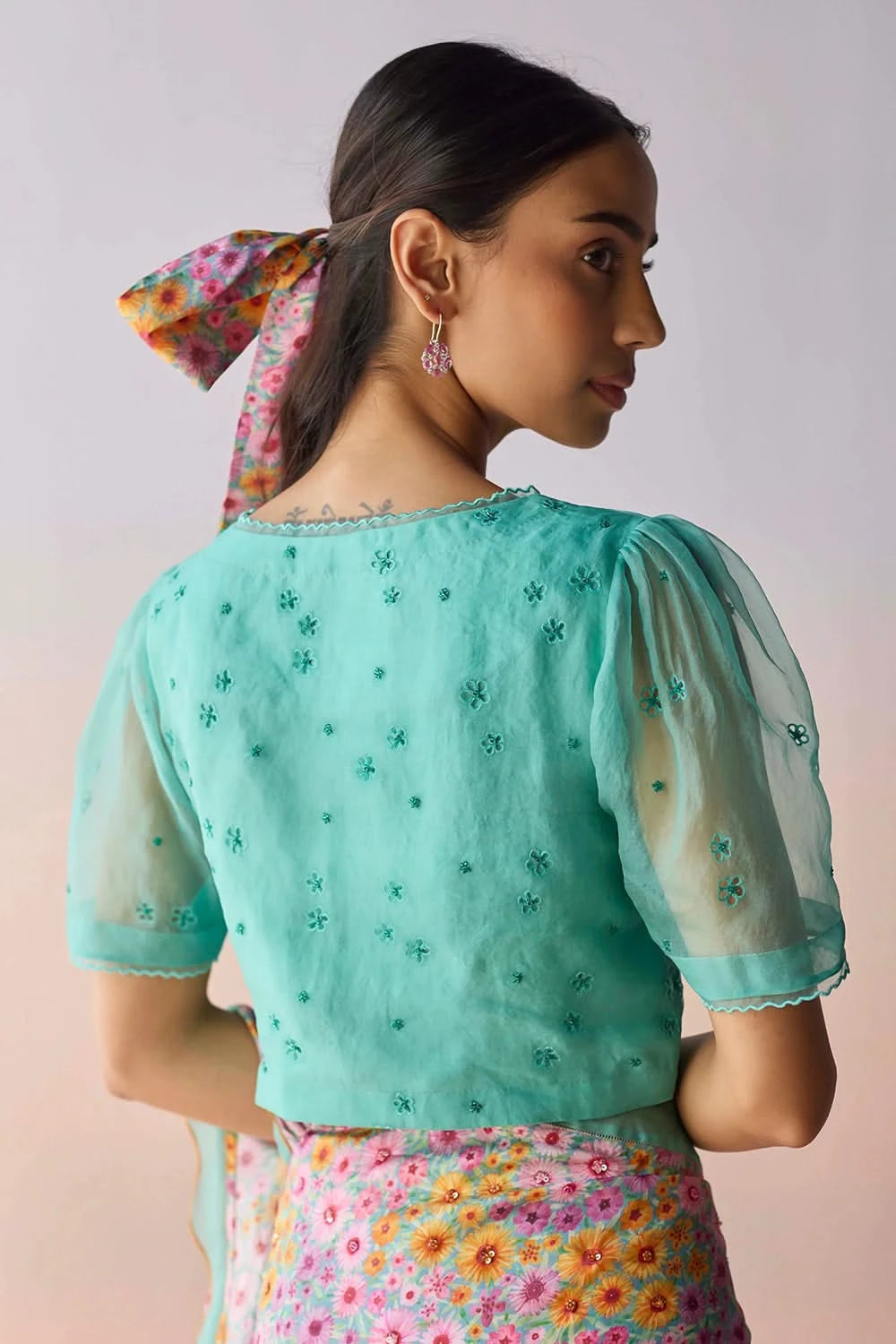 StarBloom Coral Blue Blouse