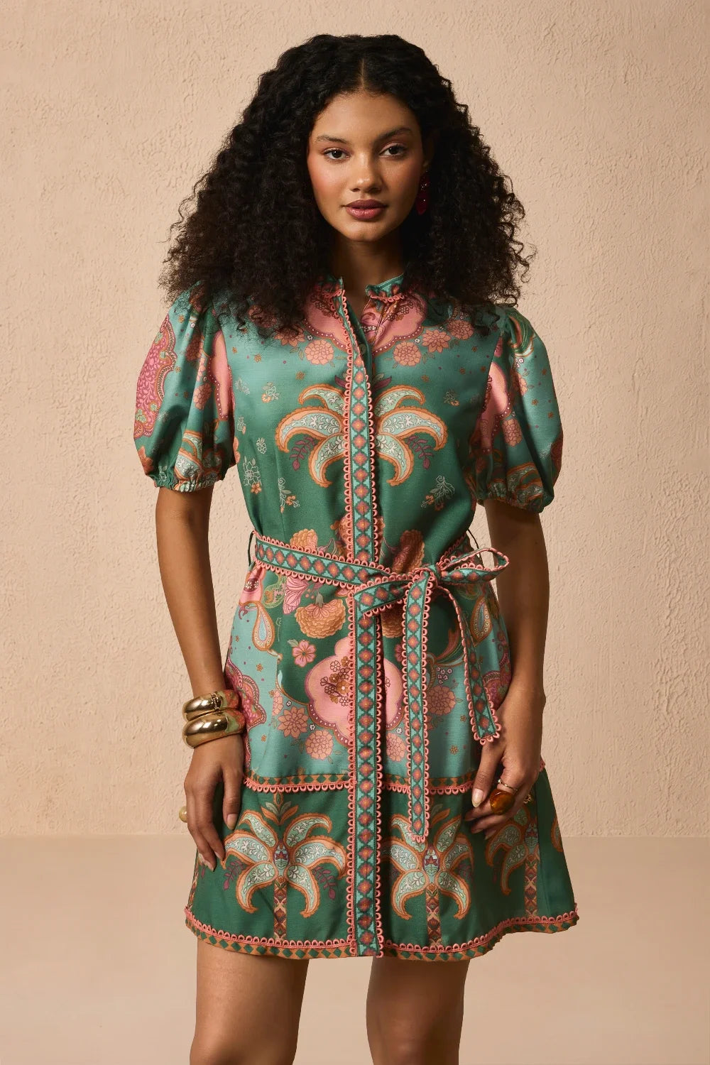 Olive Rosette Dress L