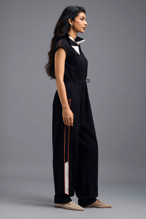 Black Drawstring Jumpsuit
