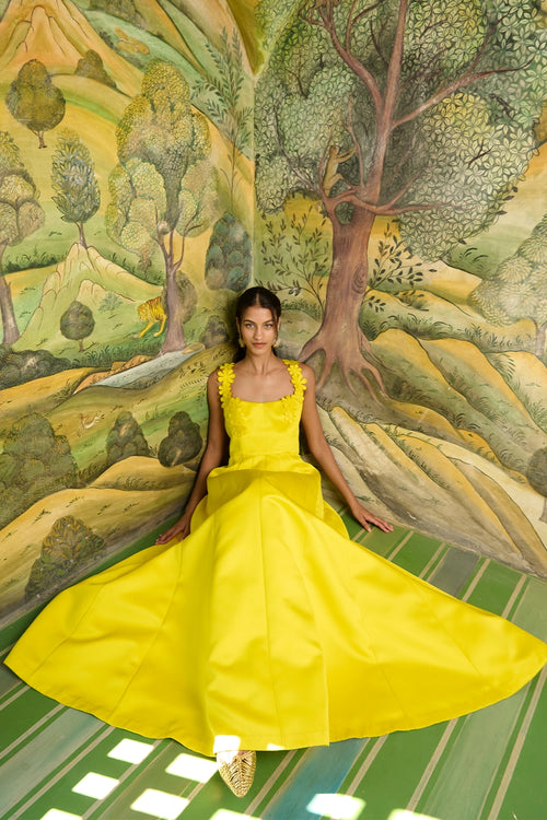 Yellow Flower Corset Dress