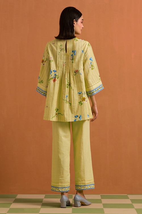 Fun Yellow Verdant Yoke Co-ord Set