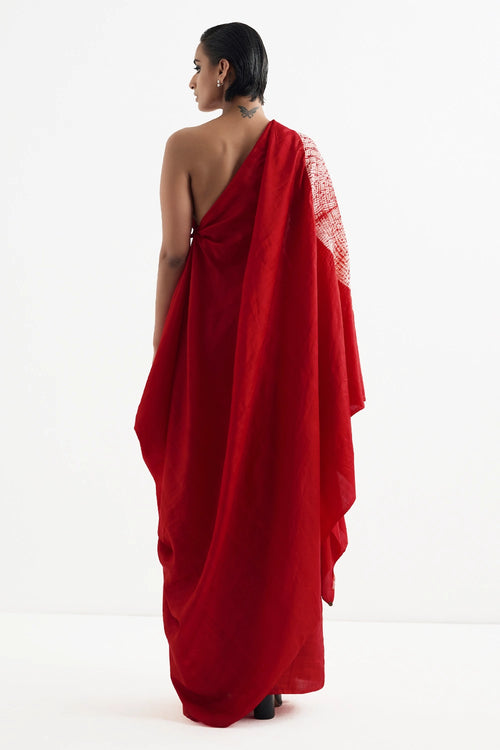 Liquid Red Handsfree Saree