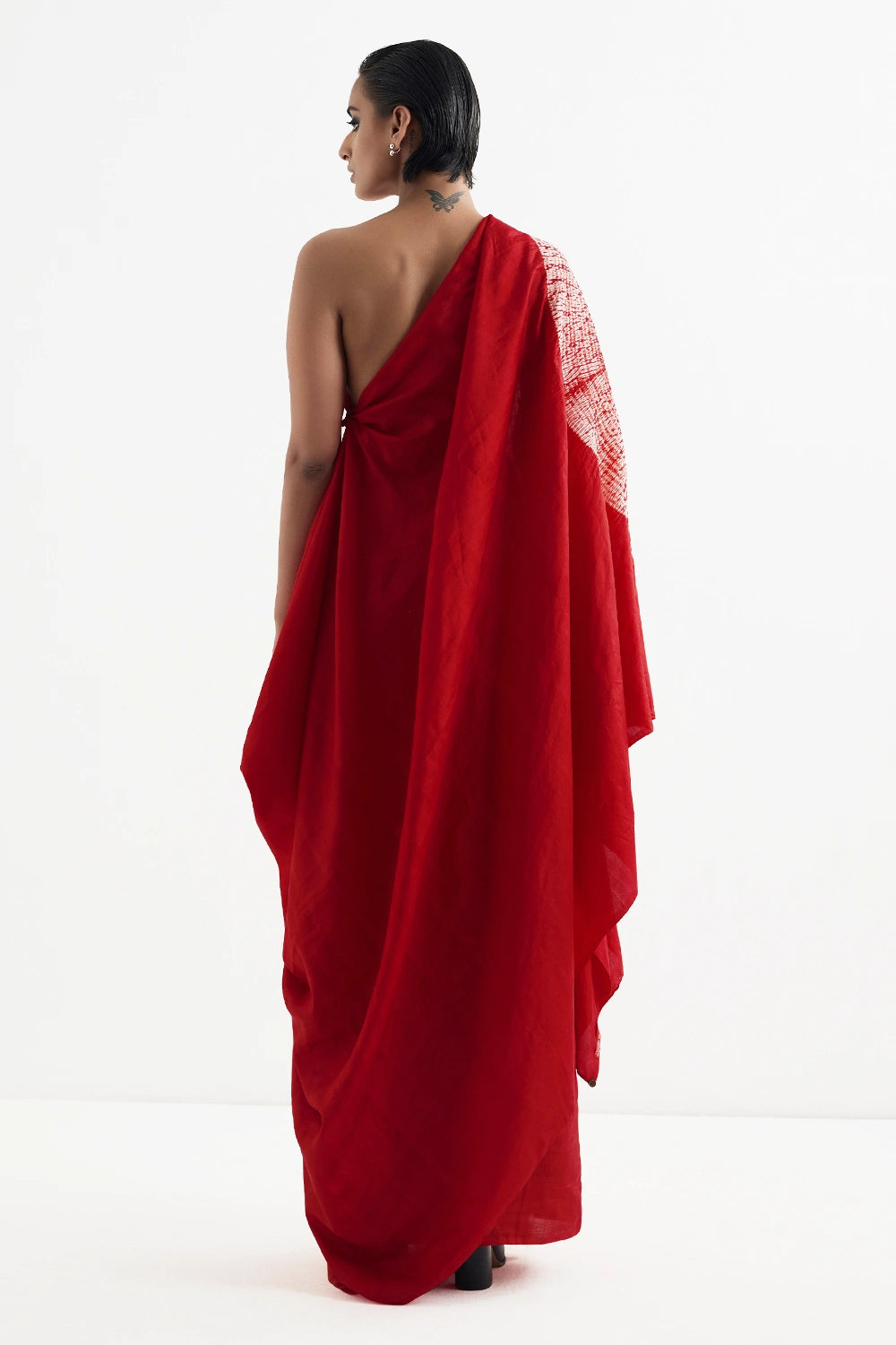 Liquid Red Handsfree Saree