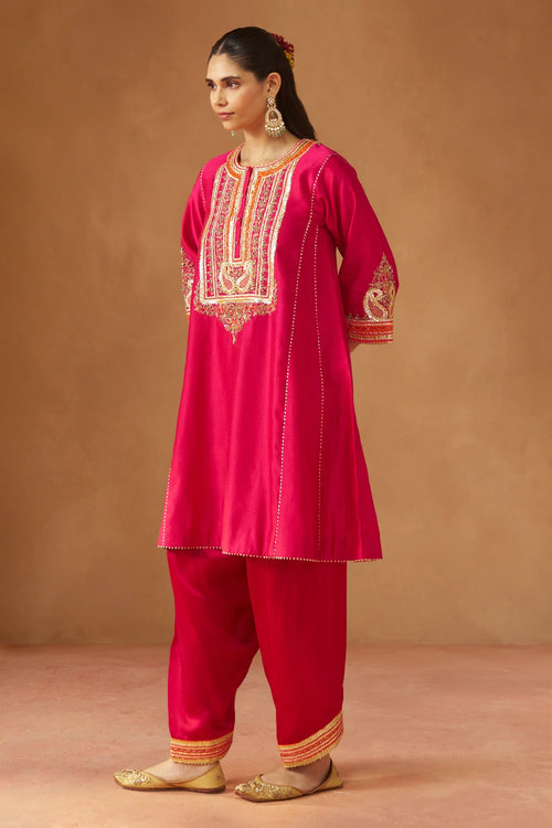 Daneen Hotpink Chauga with Salwar