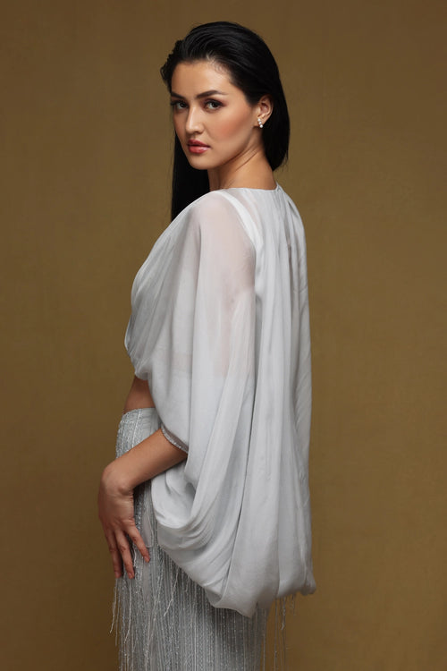 Fringe Skirt with Blouson Top