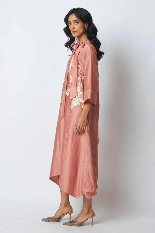 Calina Modern Achkan Hi-Low Midi Dress