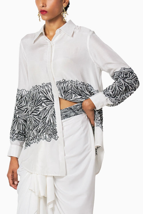 Blossom White-Black Shirt