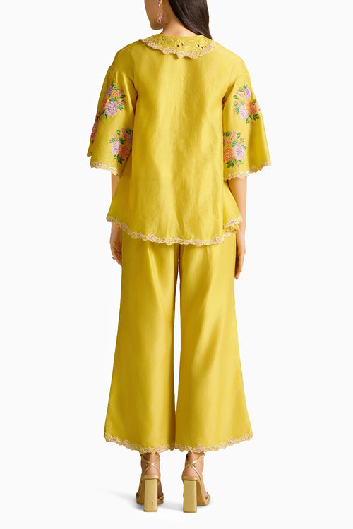 Yellow Floral Bunch Mosaic Co-ord Set