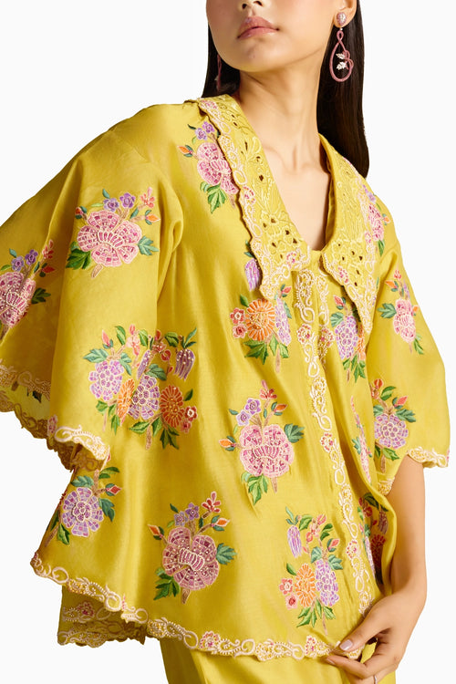 Yellow Floral Bunch Mosaic Co-ord Set