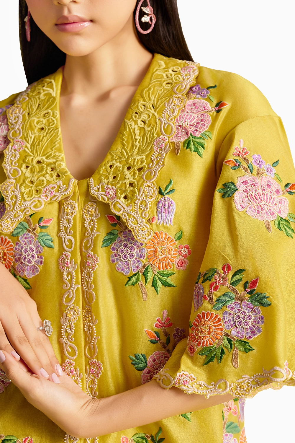 Yellow Floral Bunch Mosaic Shirt