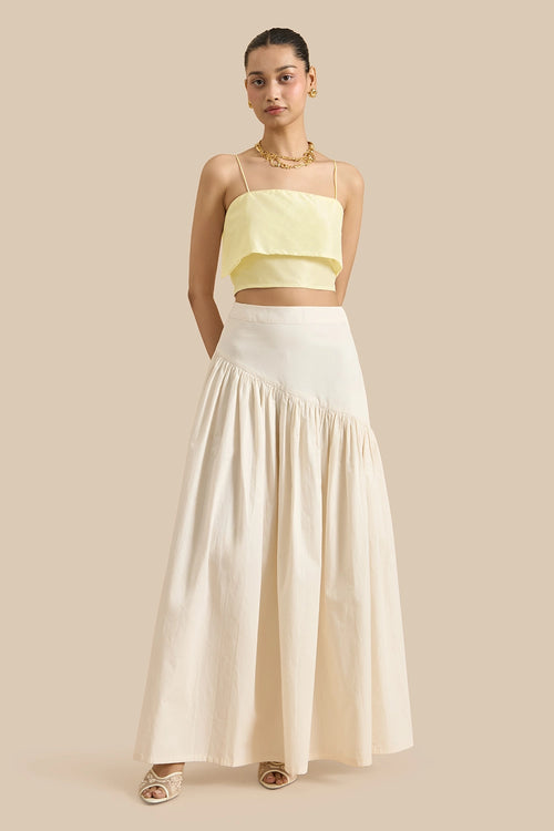 Dahlia Skirt Yellow and White Set