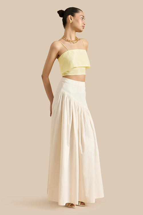 Dahlia Skirt Yellow and White Set