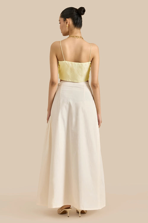 Dahlia Skirt Yellow and White Set