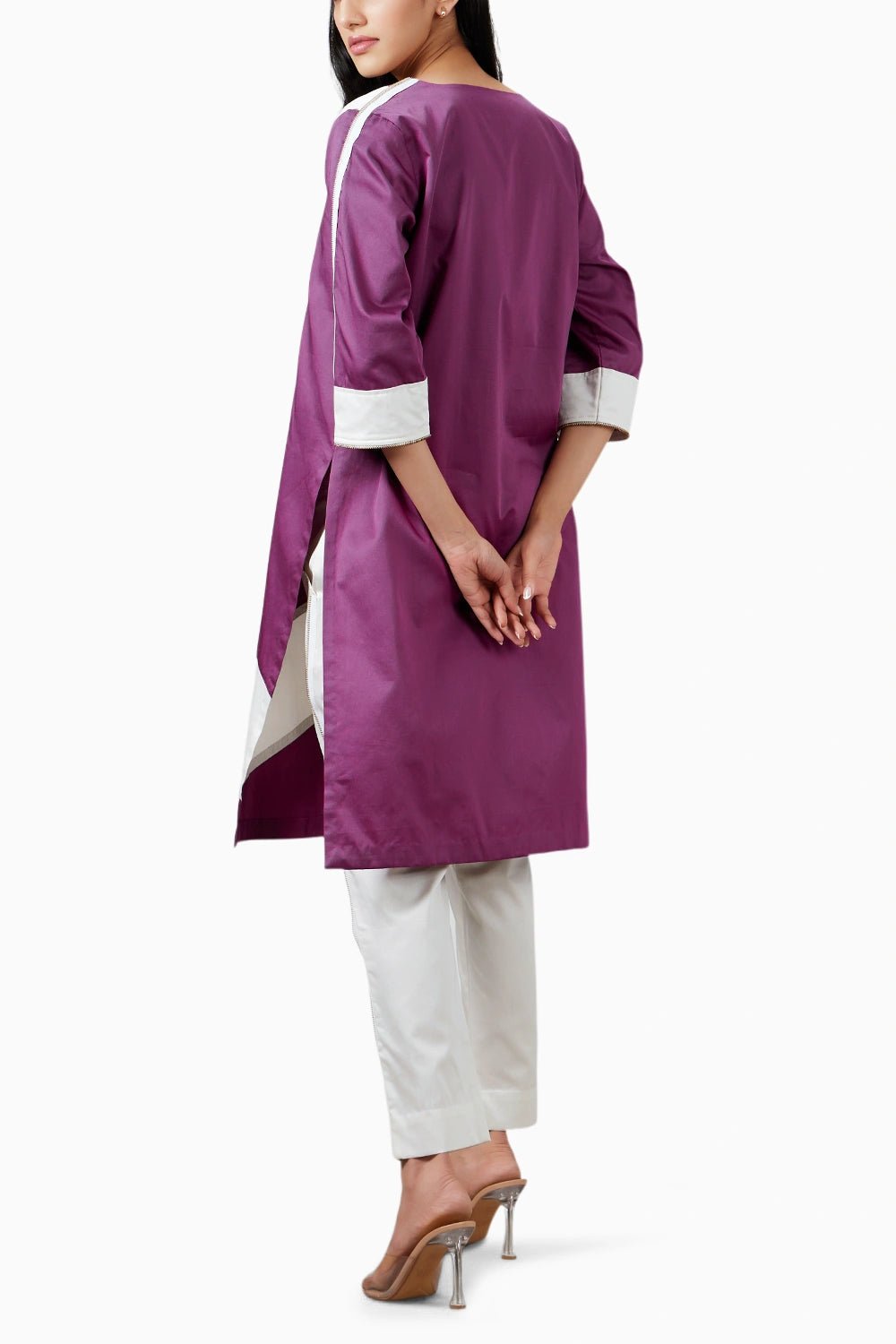 Wine Stripe Kurta Set