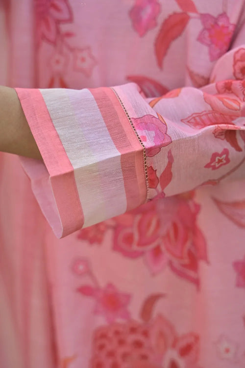 Pink Cotton Chanderi Suit